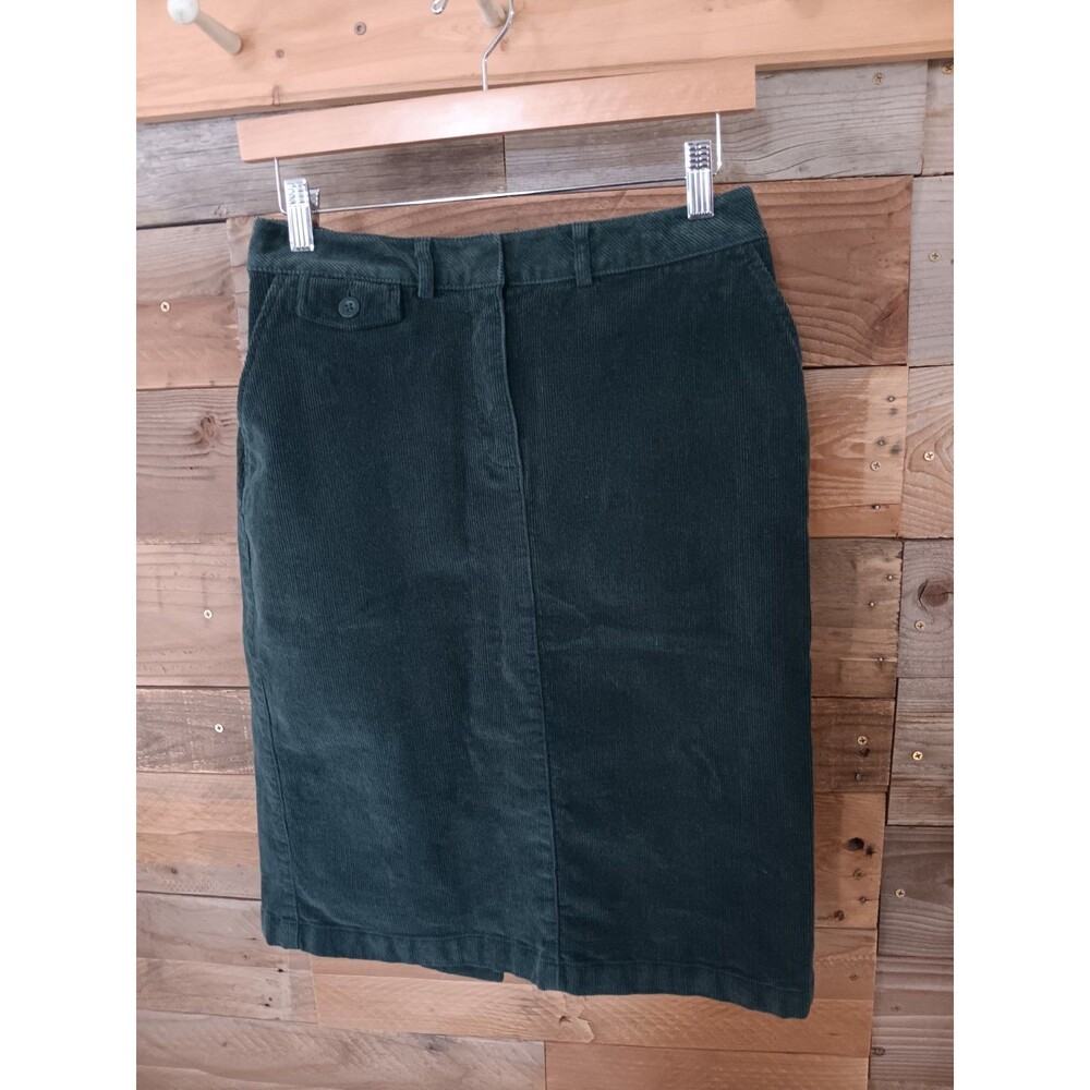 Land’s End Corduroy Straight Skirt Sz. 4 Classic Fit Forest Green Knee Length